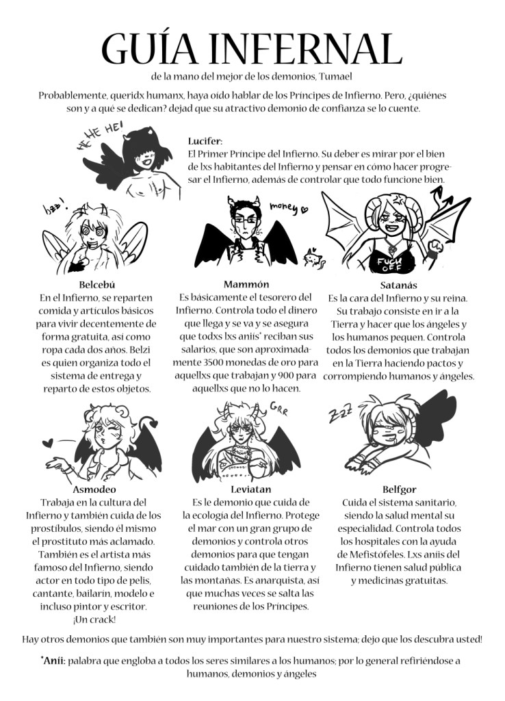 El segundo capítulo de Black Wings . Amèlia se pierde por el palacio y queda con Tumael , quien le cuenta sobre los príncipes del Infierno , los pecados capitales , el Ángel Supremo , Lucifer y la guerra de los Ángeles . 